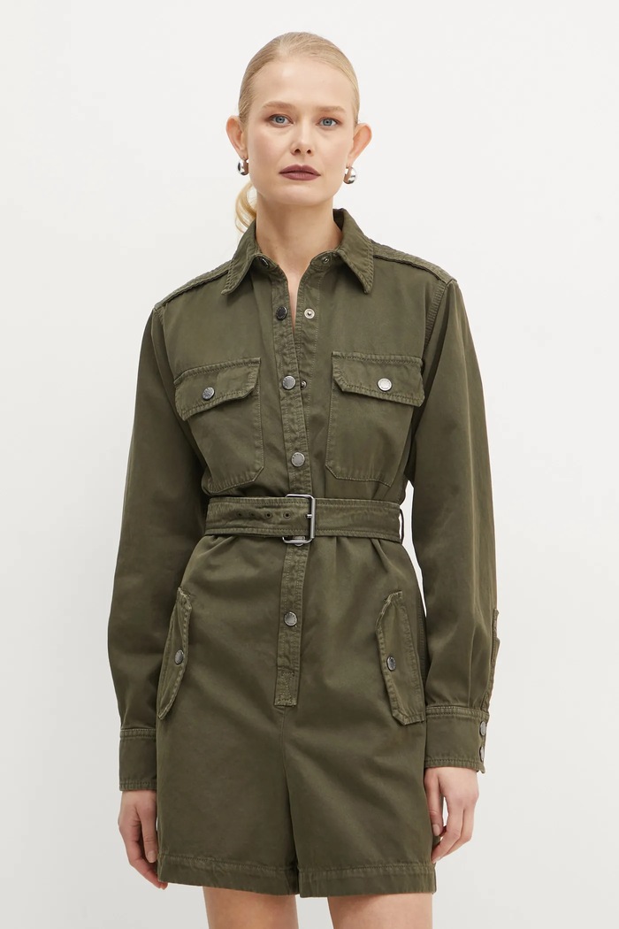 Weekend Max Mara farmer kezeslábas gombolós zöld 2425246016600