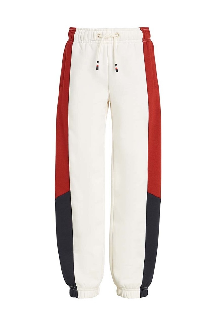 Dětské tepláky Tommy Hilfiger COLORBLOCK FLEECE KB0KB09145.9BYH.122 bílá AW24