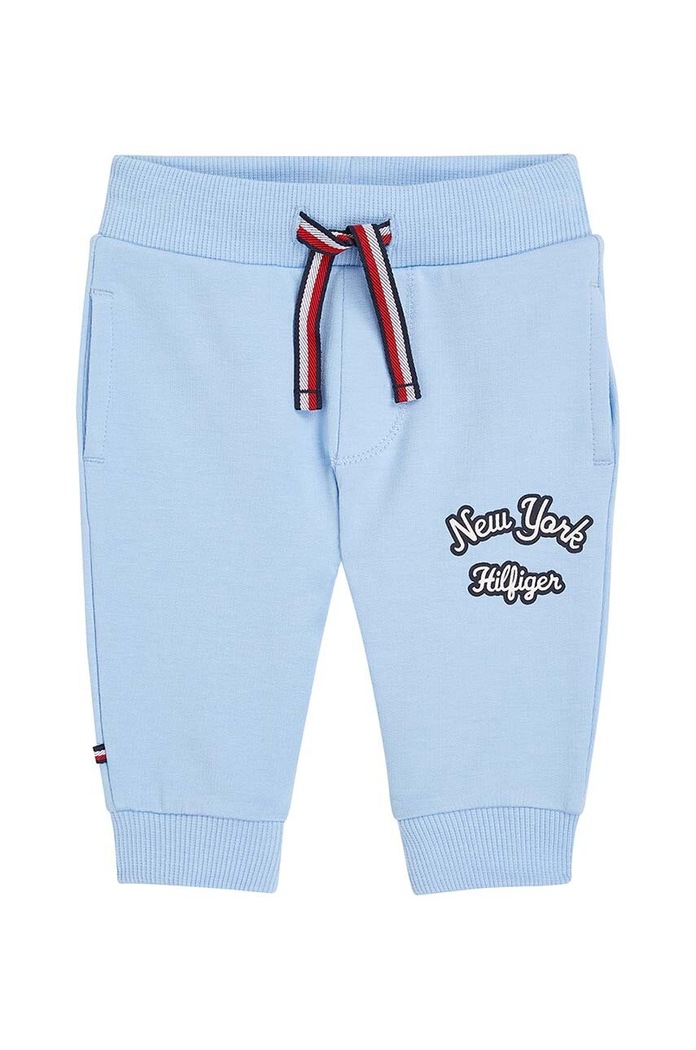 Kojenecké tepláky Tommy Hilfiger pletenina modrá KN0KN01839.9BYH