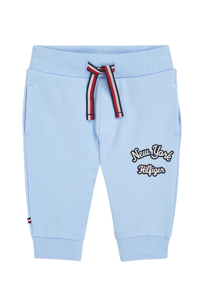 Kojenecké tepláky Tommy Hilfiger pletenina modrá KN0KN01839.9BYH