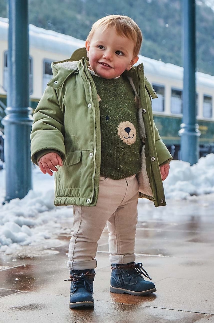 Mayoral pantaloni de bumbac pentru copii sztruks slim fit basi bumbac bej 502.3A.Baby.9BYH