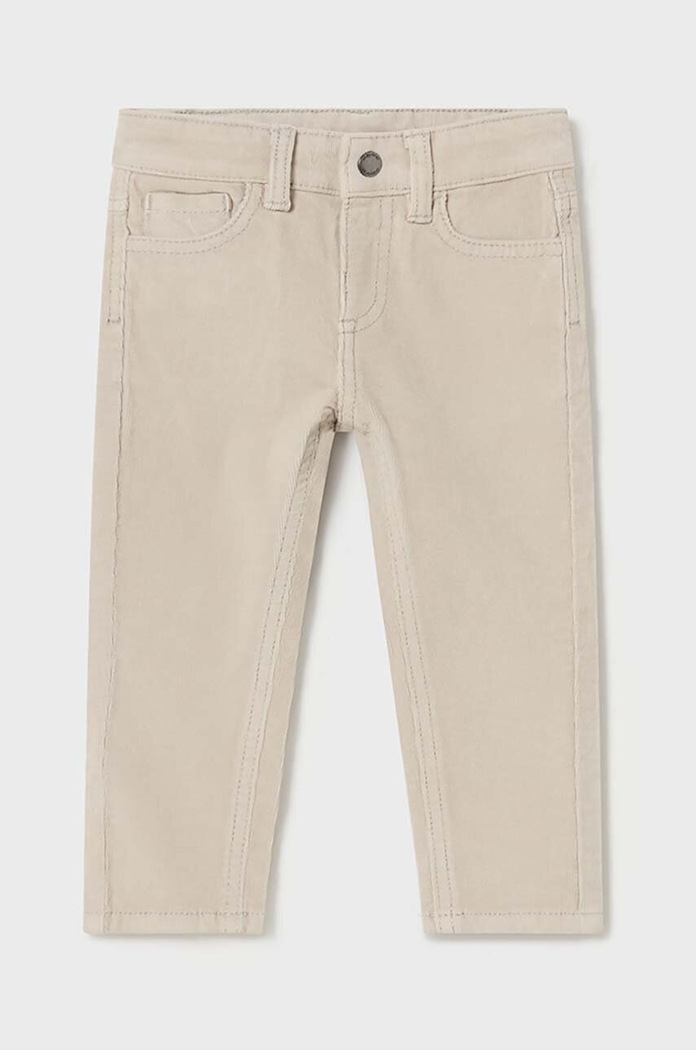 Mayoral pantaloni de bumbac pentru copii sztruks slim fit basi 502.3A.Baby.9BYH bej AW24