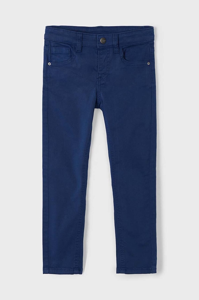 Mayoral spodnie dziecięce slim fit basic z elastanem niebieski 517.5B.Mini.9BYH