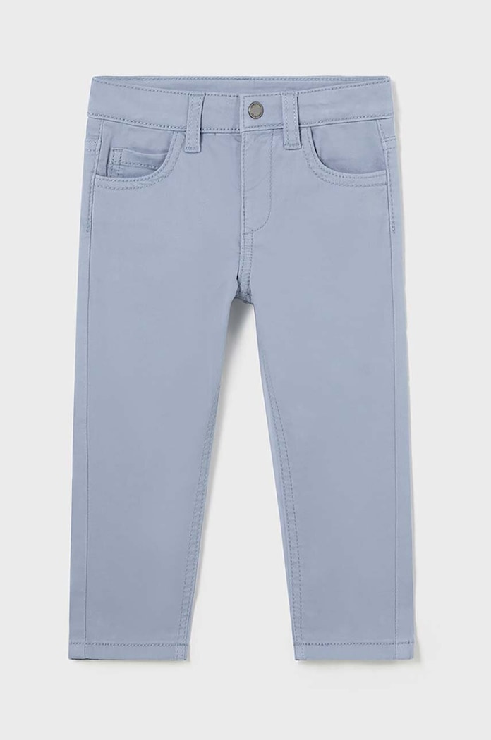 Mayoral spodnie bawełniane dziecięce slim fit basic bawełna niebieski 563.3F.Baby.9BYH