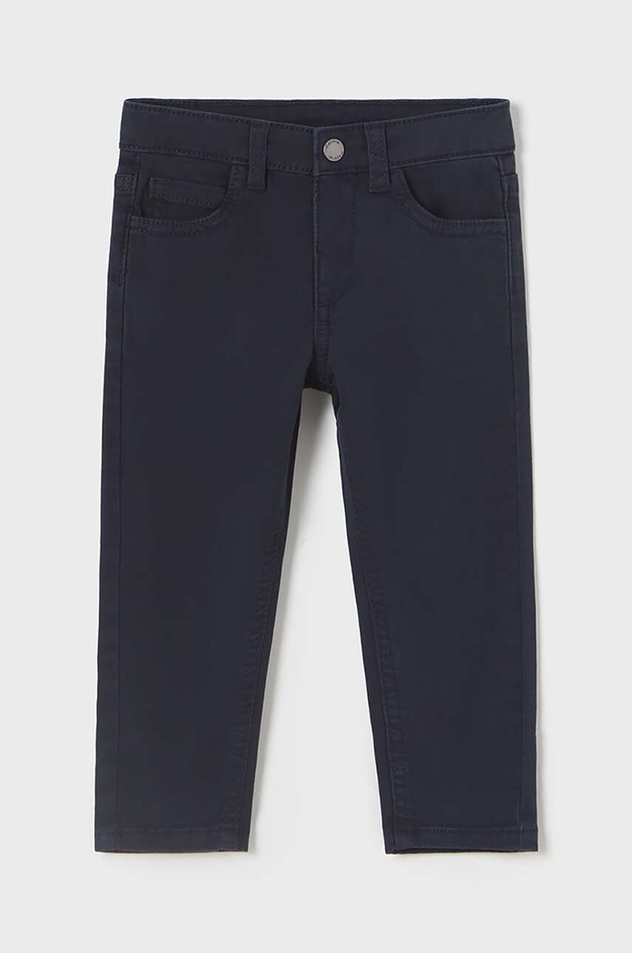 Mayoral pantaloni de bumbac pentru copii slim fit basic bumbac bleumarin 563.3F.Baby.9BYH