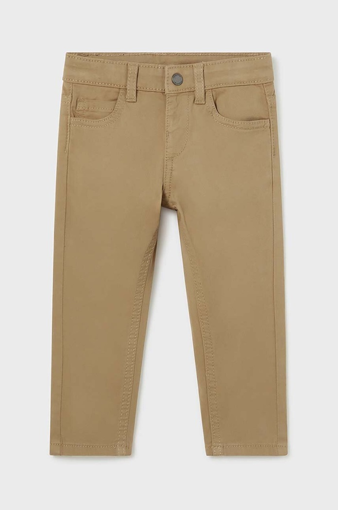 Mayoral spodnie bawełniane dziecięce slim fit basic bawełna beżowy 563.3F.Baby.9BYH