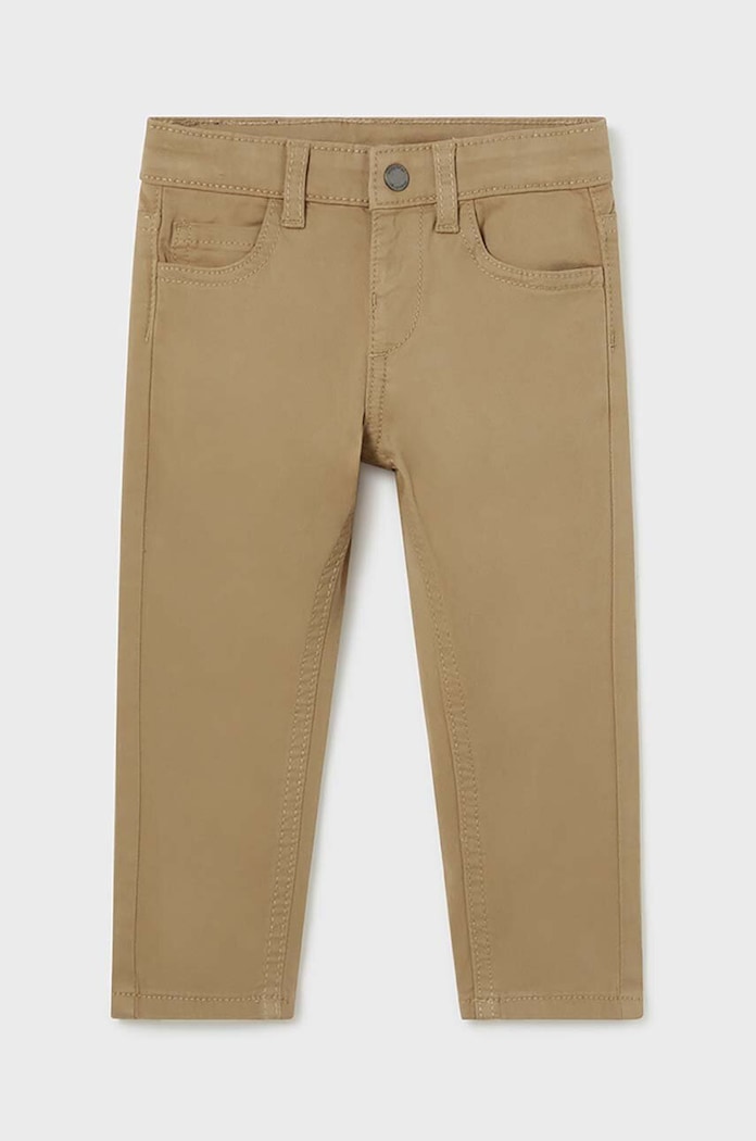 Mayoral spodnie bawełniane dziecięce slim fit basic bawełna beżowy 563.3F.Baby.9BYH