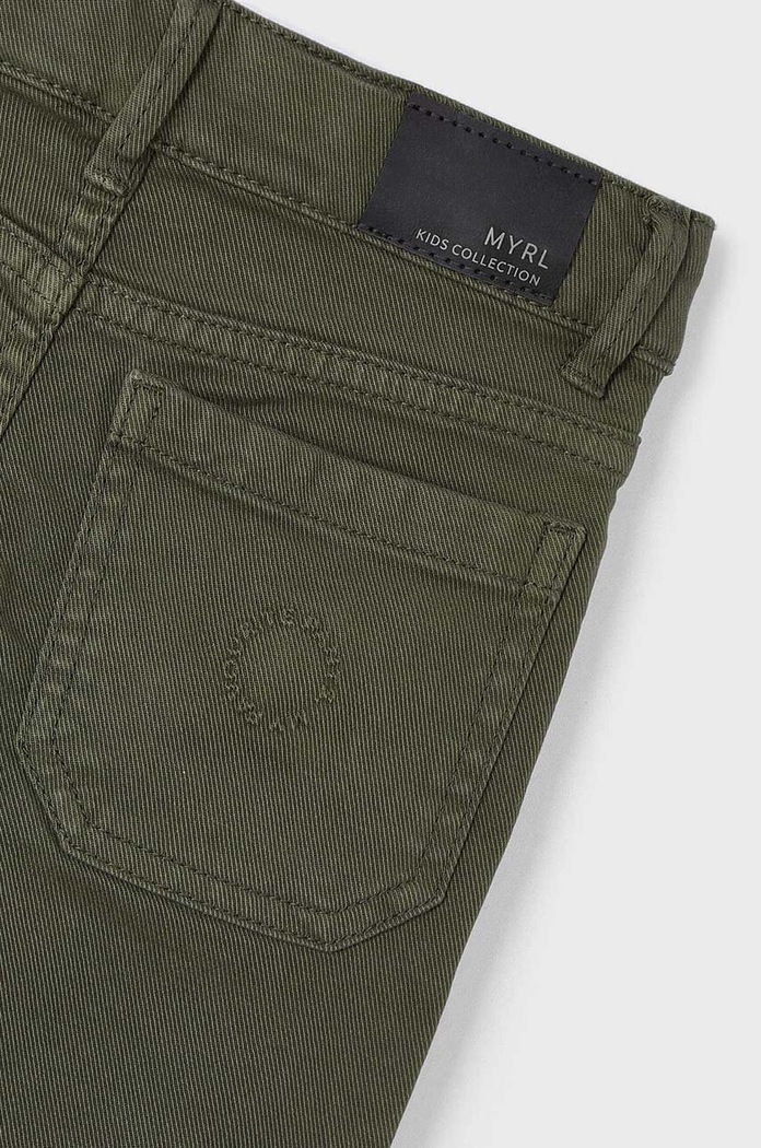 Mayoral pantaloni de bumbac pentru copii relaxed fit 4541.5G.Mini.9BYH verde AW24