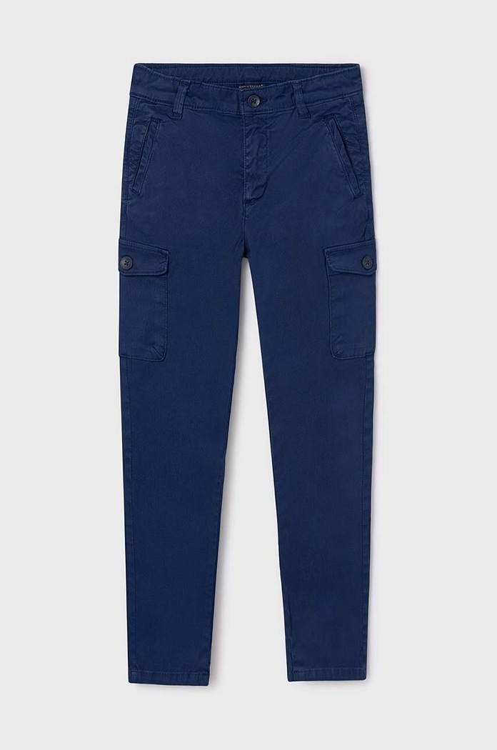 Mayoral spodnie dziecięce cargo slim 7533.7B.Junior.9BYH granatowy AW24