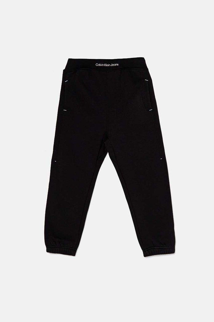 Calvin Klein Jeans spodnie dresowe dziecięce WAISTBAND EMB dzianina czarny IB0IB02327.9BYH