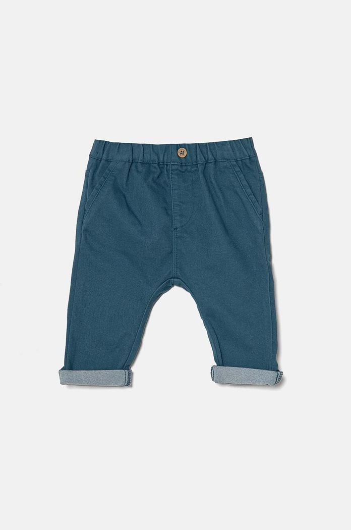 United Colors of Benetton spodnie niemowlęce z elastanem niebieski 4AU0AF018.W.Seasonal