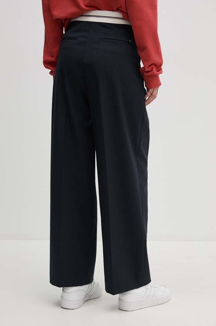 Odjeća Hlače s primjesom vune Tommy Hilfiger WW0WW42229 mornarsko plava