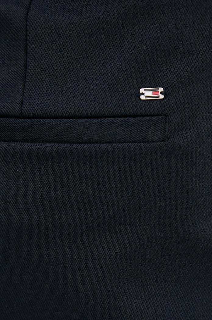 Hlače s primjesom vune Tommy Hilfiger mornarsko plava WW0WW42229