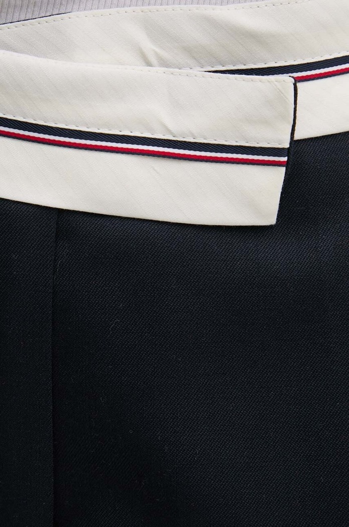 Hlače s primjesom vune Tommy Hilfiger WW0WW42229 mornarsko plava