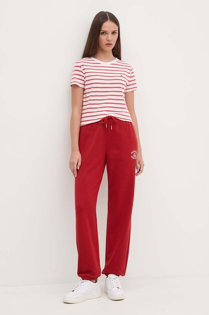 Παντελόνι φόρμας Tommy Hilfiger WW0WW42584 μπορντό AW24