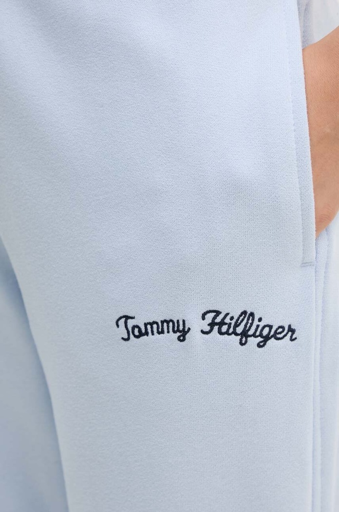 Bavlněné tepláky Tommy Hilfiger modrá WW0WW42718