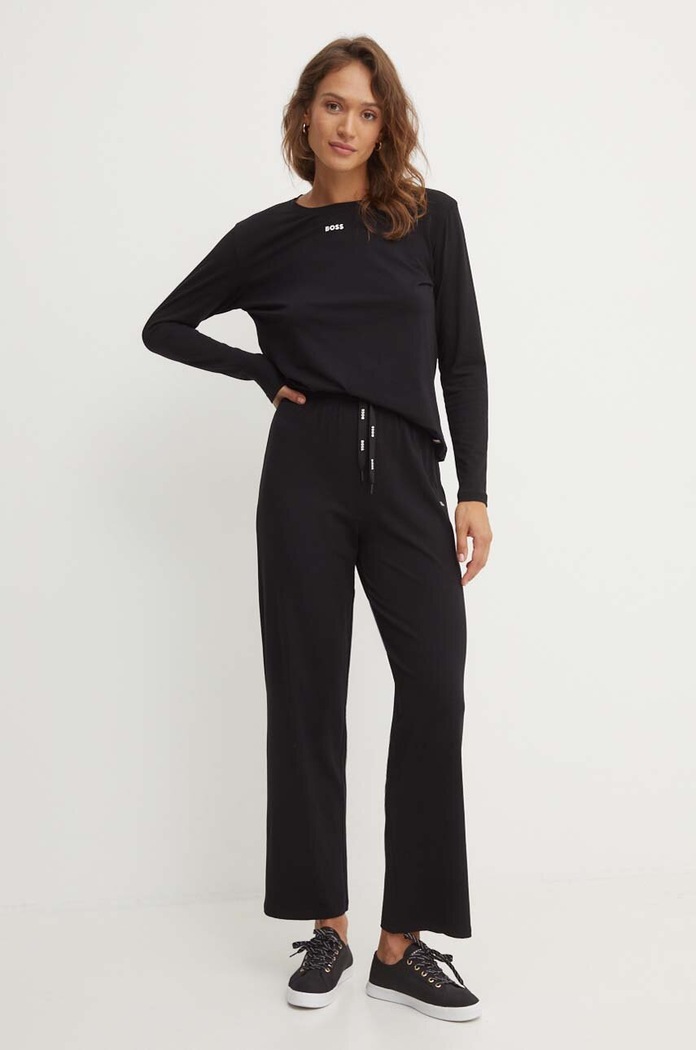 Kalhoty BOSS CI Pants pletenina černá 50520148