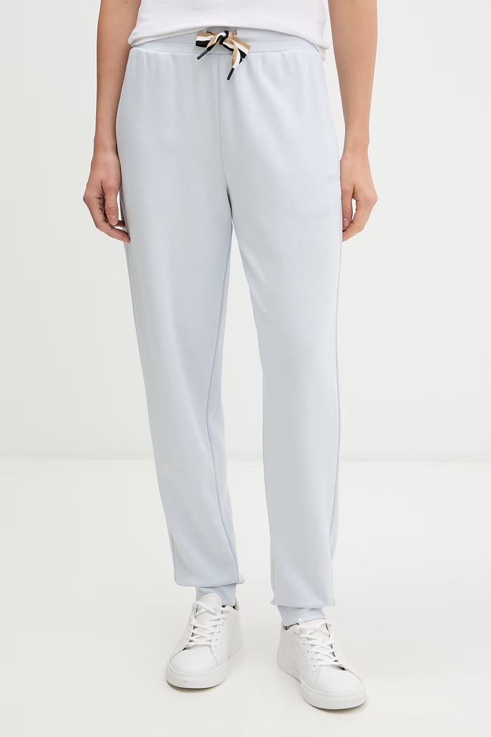 BOSS παντελόνι lounge γυναικείο CP Stripe Pants Cuff μπλε 50524759