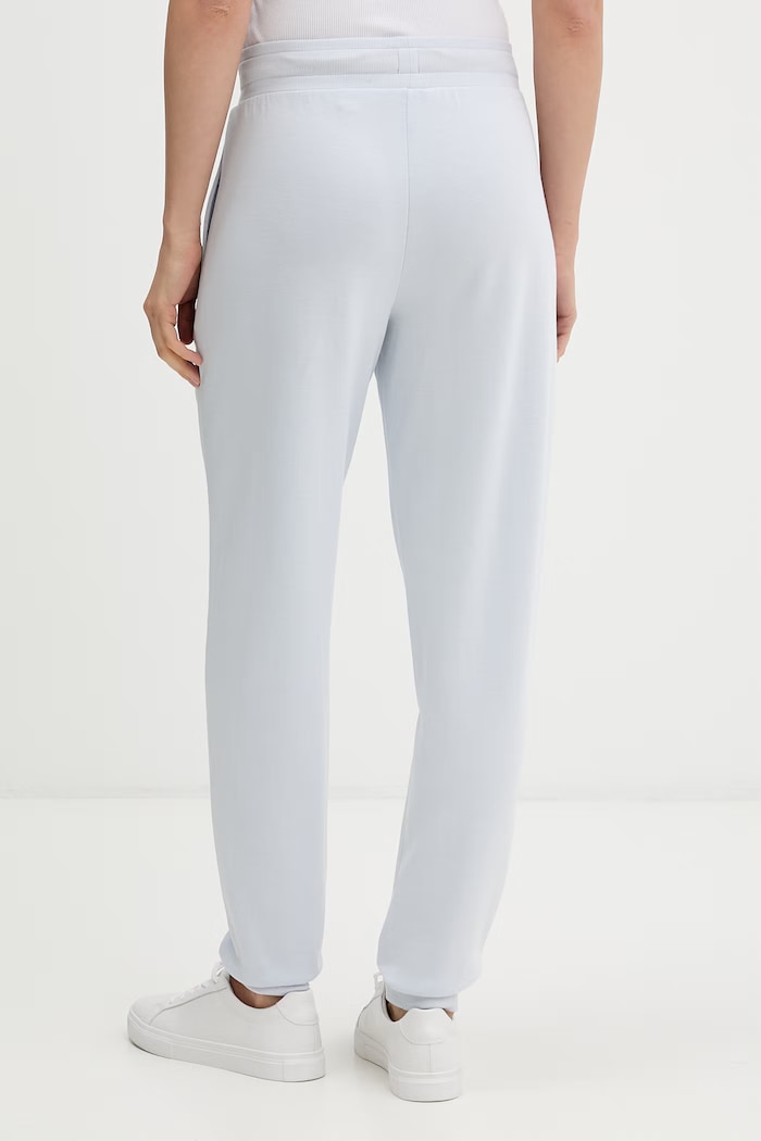 Ρούχα BOSS παντελόνι lounge γυναικείο CP Stripe Pants Cuff 50524759 μπλε