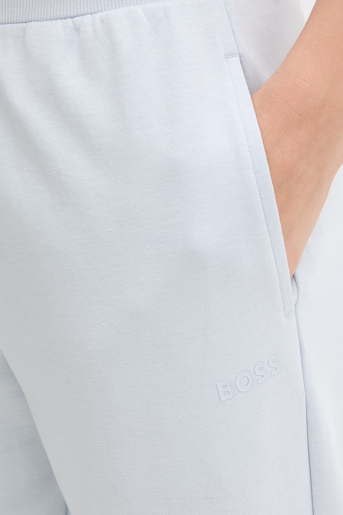 BOSS παντελόνι lounge γυναικείο CP Stripe Pants Cuff μπλε 50524759