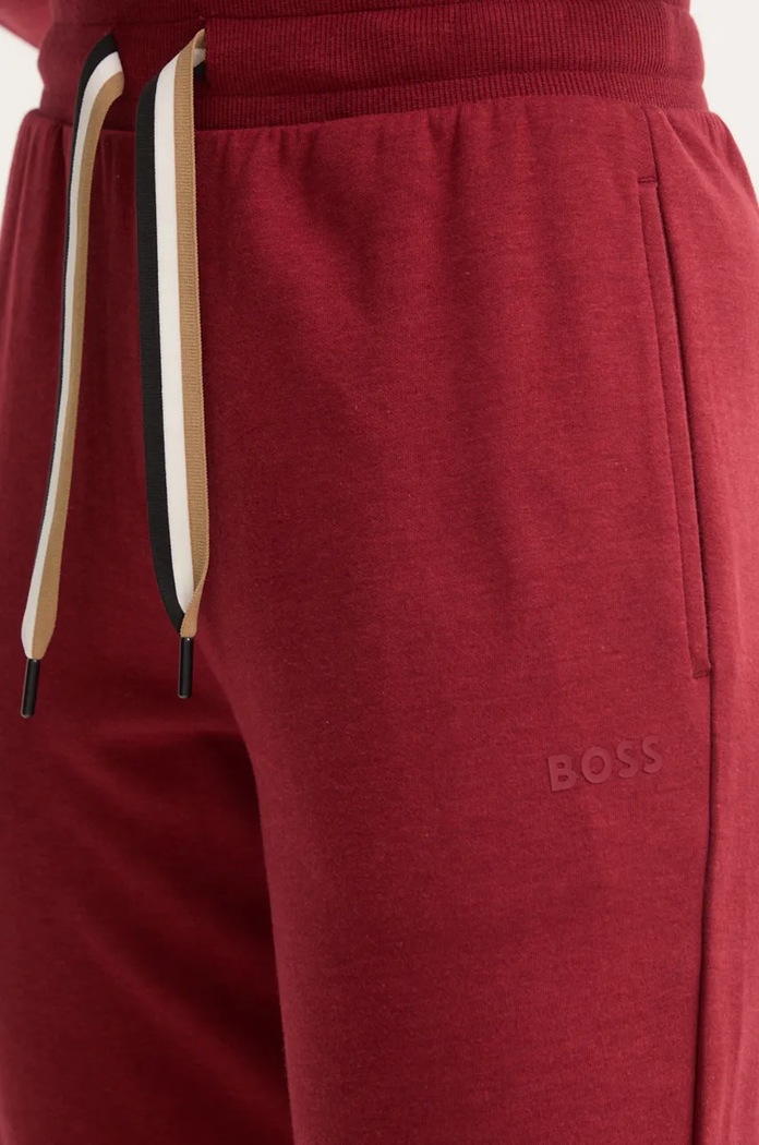BOSS pantaloni loungewear da donna CP Stripe Pants Cuff granata 50524759