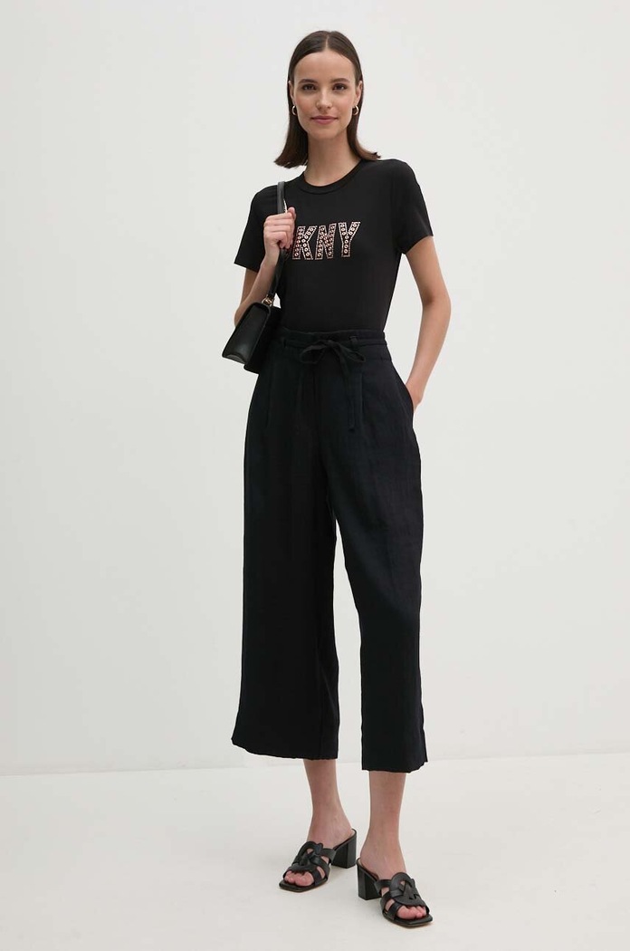 DKNY Spodnie P4EKTX63 czarny AW24