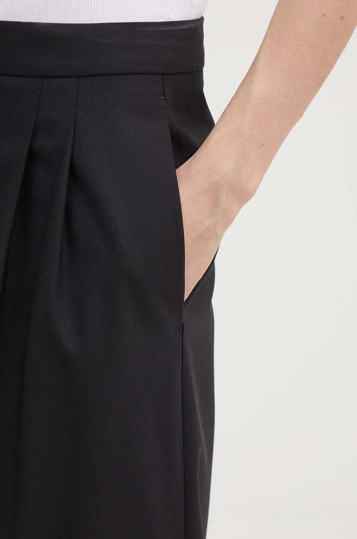 HUGO spodnie z domieszką wełny czarny 50517955