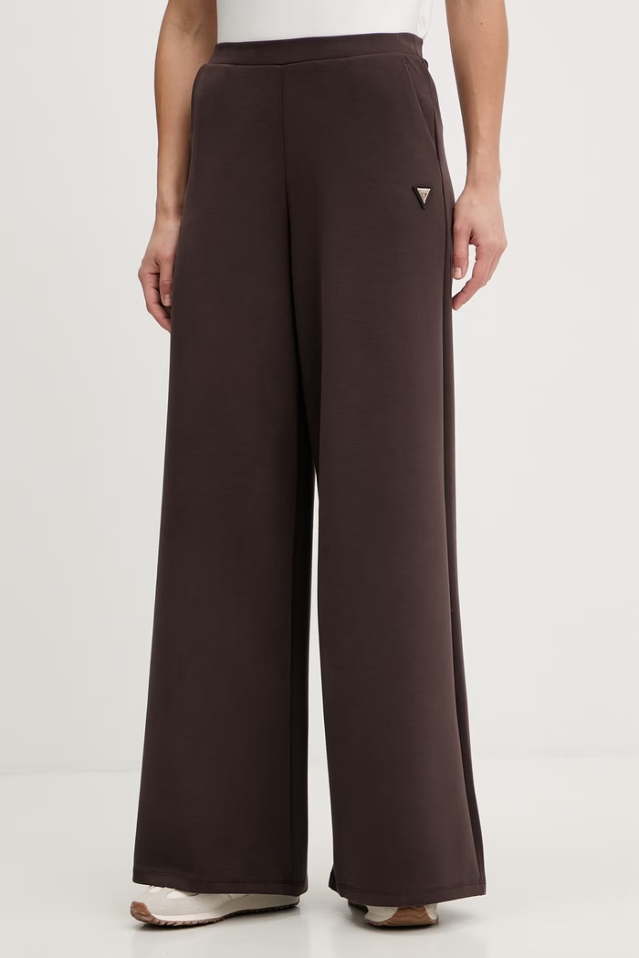 Guess pantaloni de trening pentru femei OLYMPE tricotaj maro V4YB07.KCAY2
