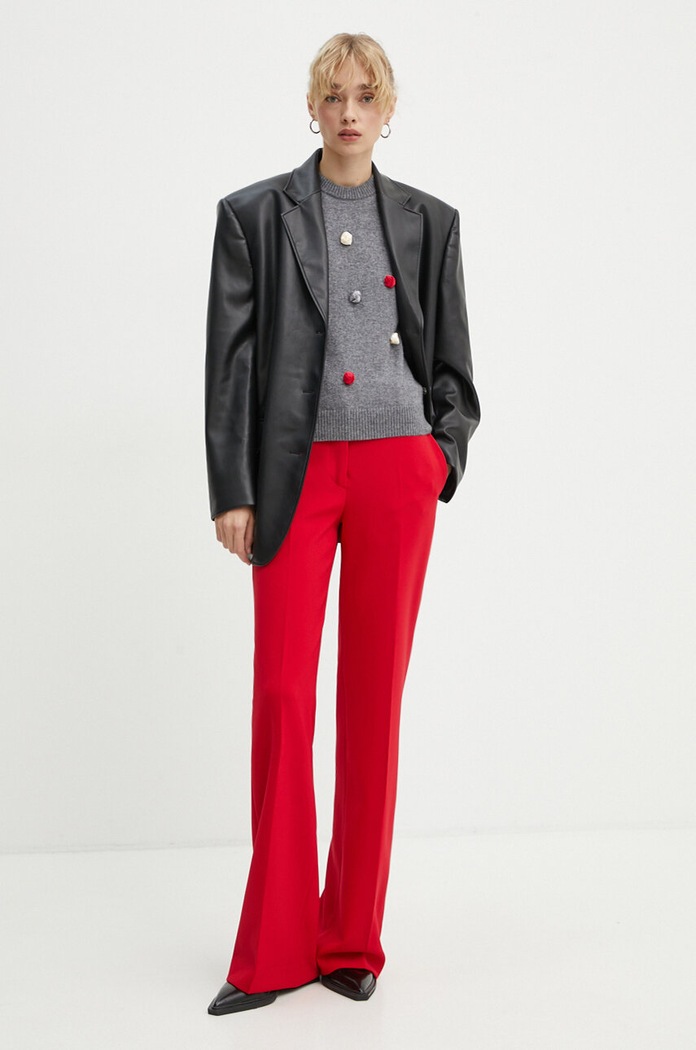 MSGM pantaloni 3741MDP01.247621 rosu AW24