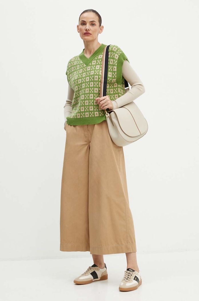 Weekend Max Mara pantaloni de bumbac 2425136101600 bej AW24