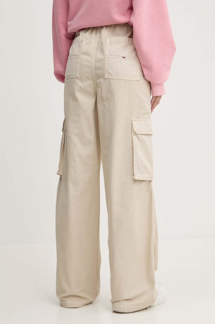 Îmbrăcăminte Tommy Jeans pantaloni de bumbac DW0DW18507 bej
