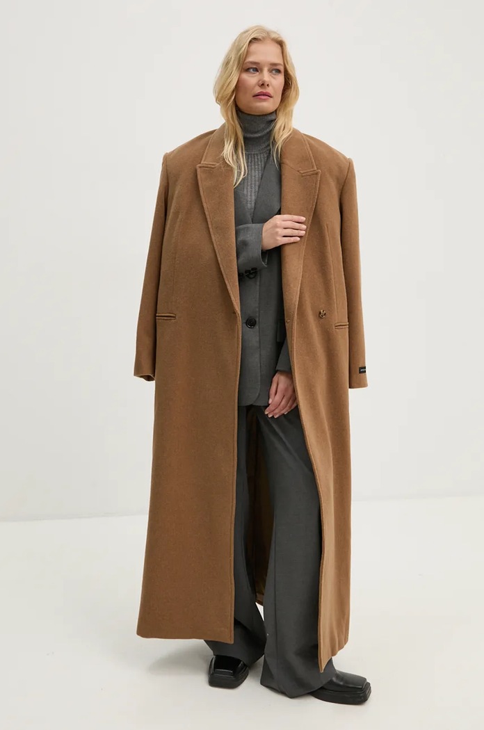 Tepláky s příměsí vlny Remain Curved Leg Pants 5018991959 šedá AW24