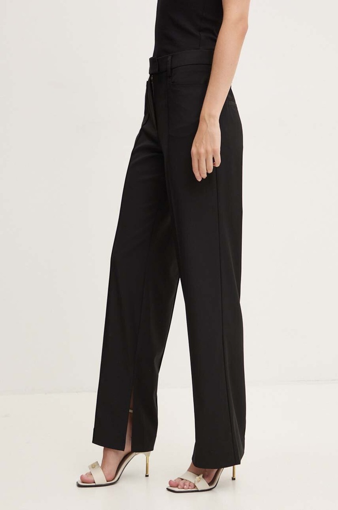Remain spodnie z domieszką wełny Slim Suiting Pants tkanina czarny 501907100