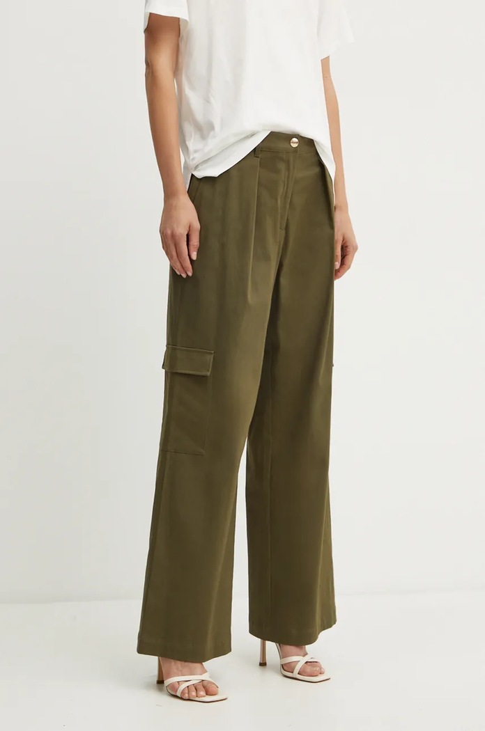 Liu Jo pantaloni bumbac verde TF4254.T2603