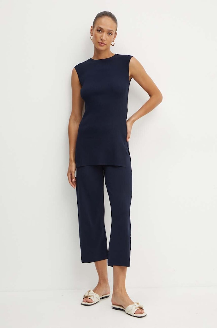 Max Mara Leisure spodnie 2426336017600 granatowy AW24