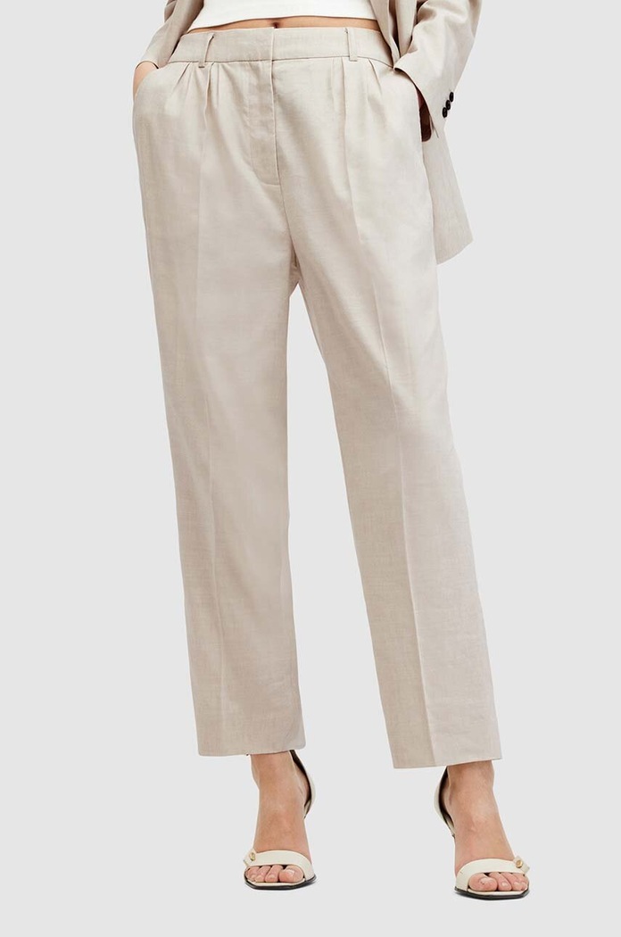 Dětské plátěné kalhoty AllSaints WHITNEY TROUSER W017QA béžová AW24