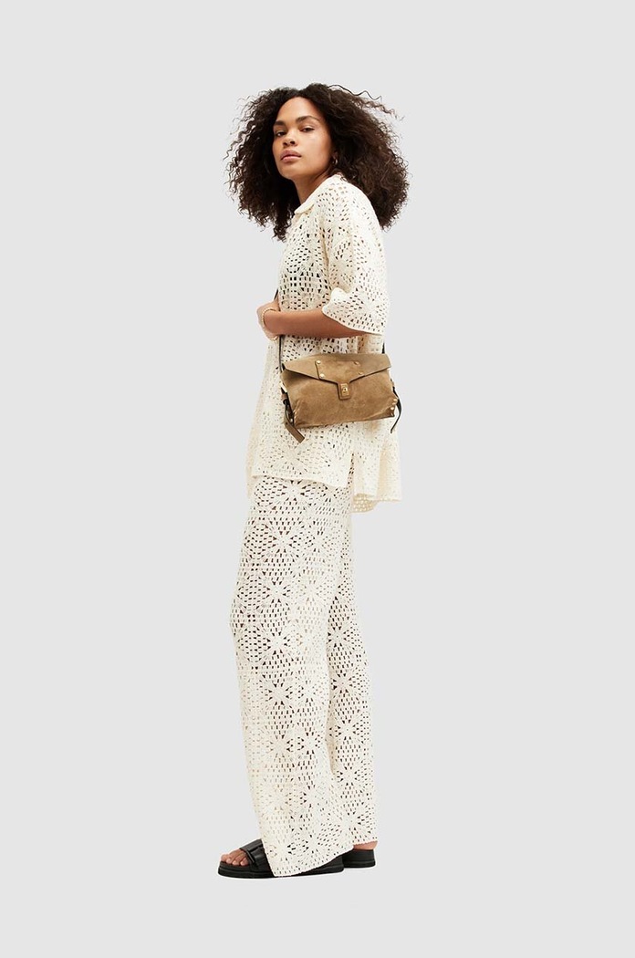 AllSaints spodnie bawełniane MILLY TROUSER W059TA beżowy