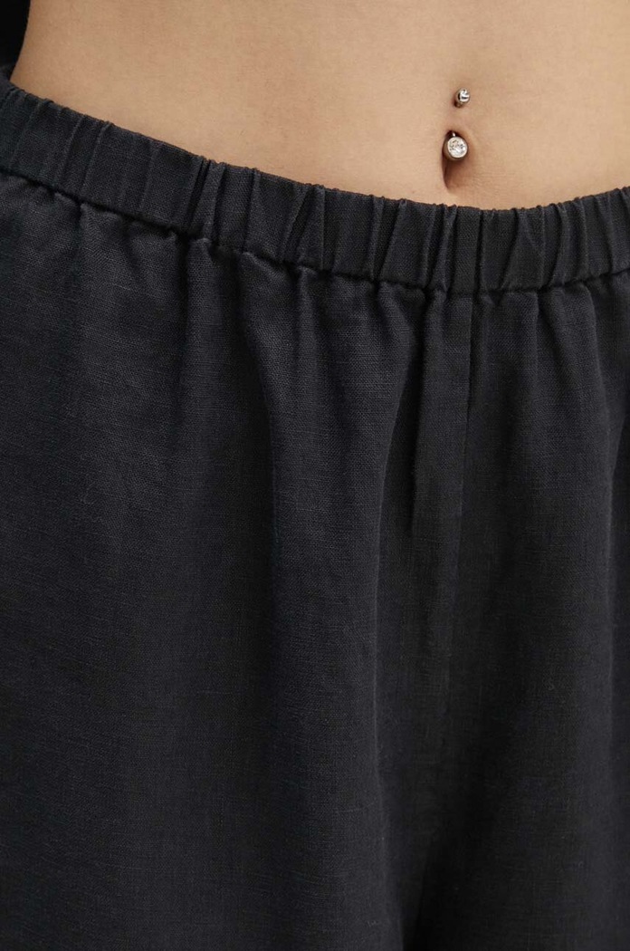 By Malene Birger spodnie lniane MIRABELLOS czarny Q70967011