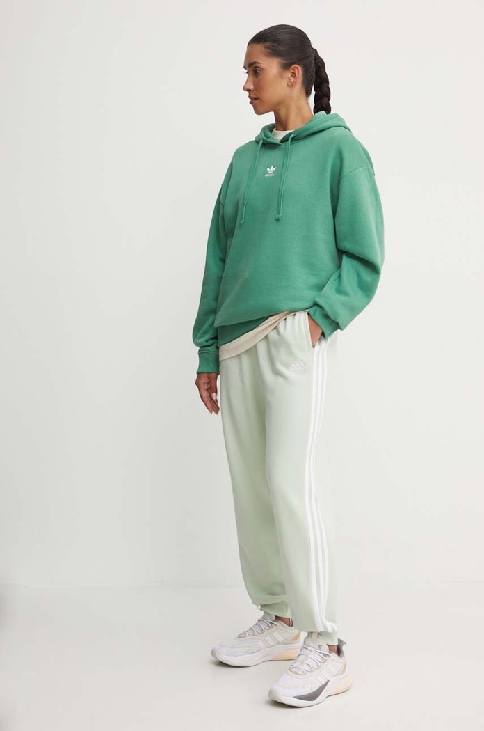 adidas spodnie dresowe bawełniane Essentials IY4236 zielony AW24