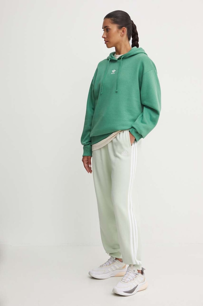 adidas spodnie dresowe bawełniane Essentials IY4236 zielony AW24