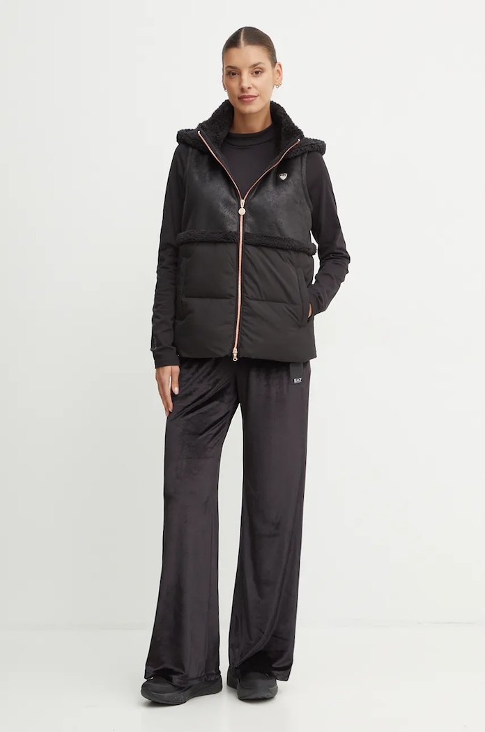 Velurové teplákové kalhoty EA7 Emporio Armani TJZDZ.6DTP76.1200 černá AW24