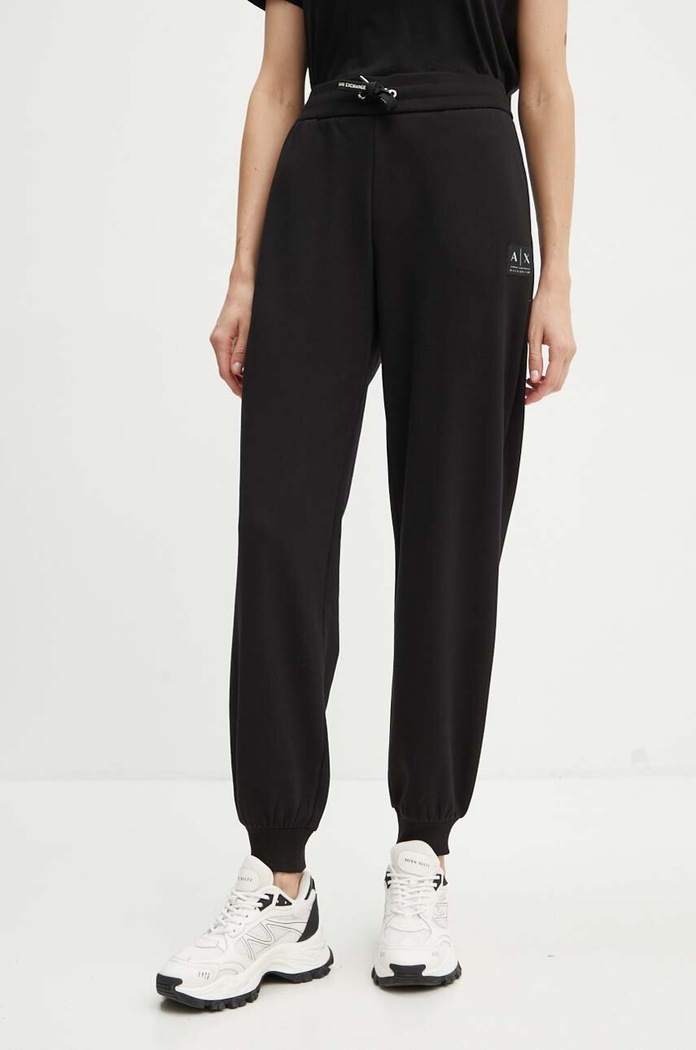 Armani Exchange spodnie dresowe z elastanem czarny XW000017.AF10172