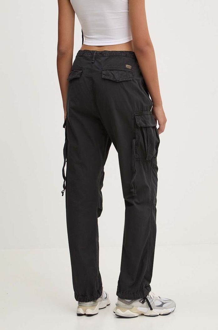 Odzież Superdry spodnie bawełniane W7011070A.02A czarny