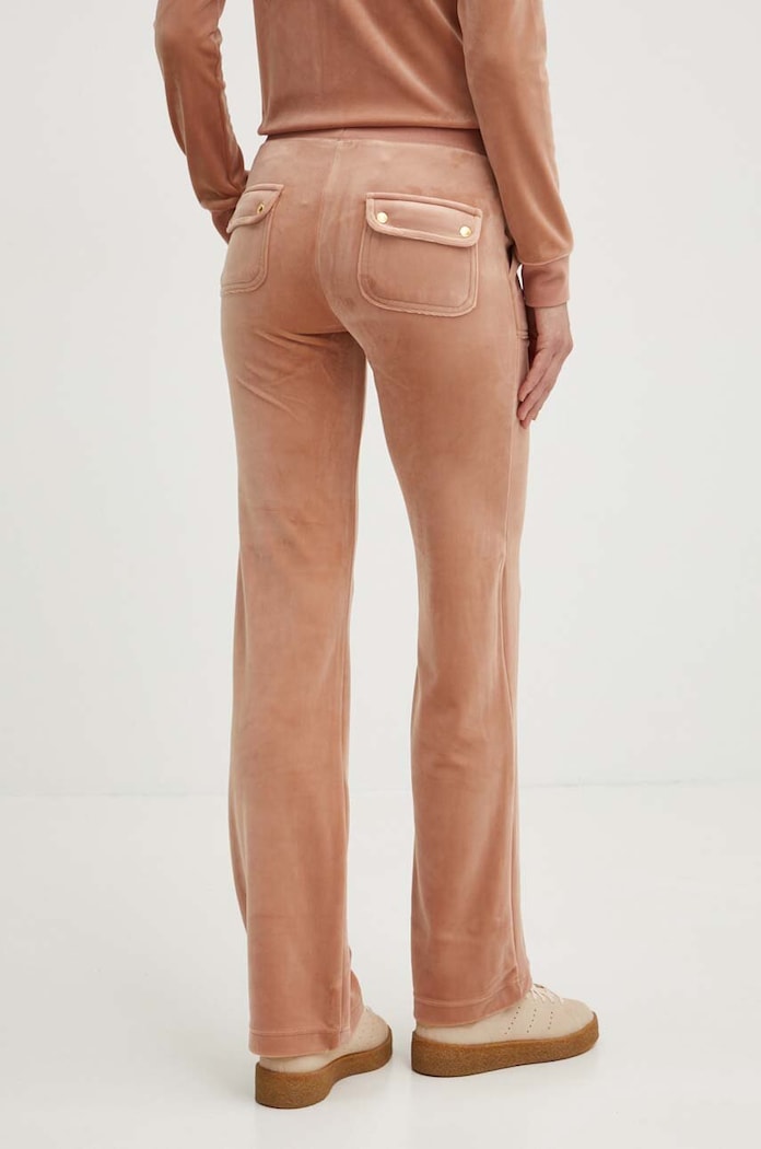 Odzież Juicy Couture spodnie dresowe welurowe DEL RAY GOLD JCAP180G.681 beżowy