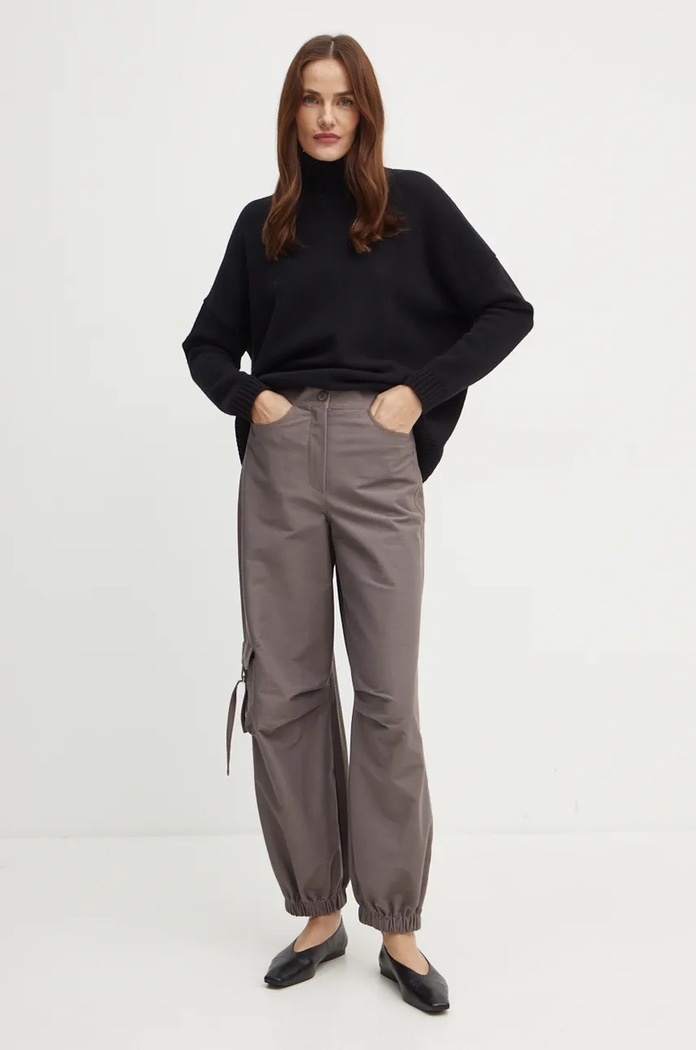 Max Mara Leisure spodnie z elastanem szary 2426786118600