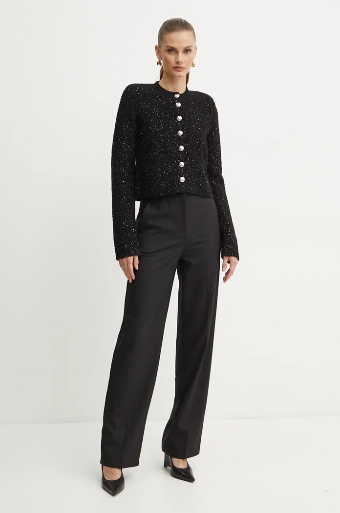 Patrizia Pepe pantaloni din lana 2P1631.A475 negru AW24