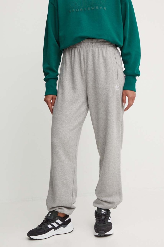 Bavlnené tepláky adidas Originals Essential melanž sivá IY4988