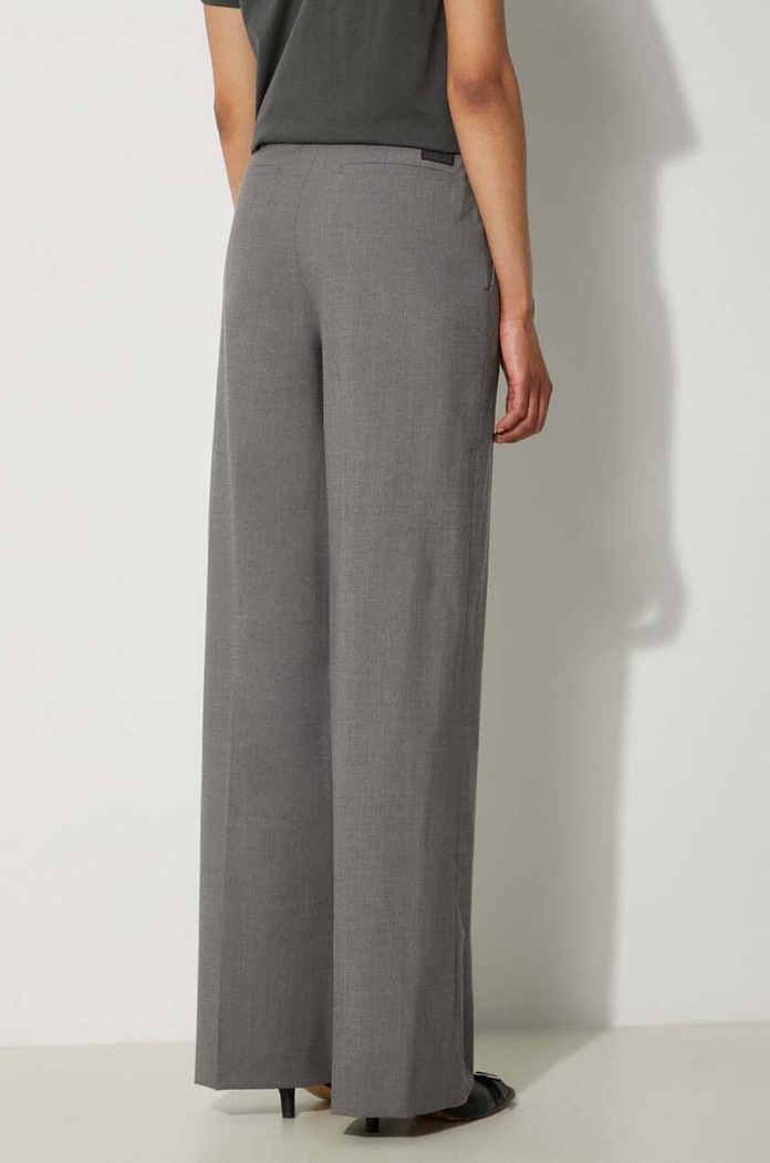 Abbigliamento Kenzo pantaloni in lana Cool Wool Wide Pants FE62PA0949RB.97 grigio