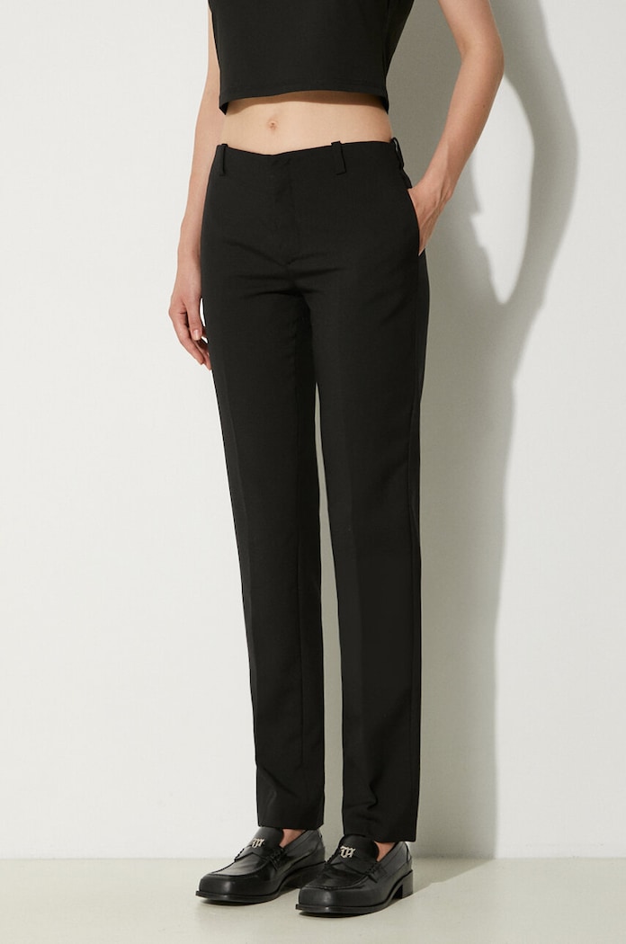 Μάλλινο παντελόνι Kenzo μαύρο FE62PA0929GE.99