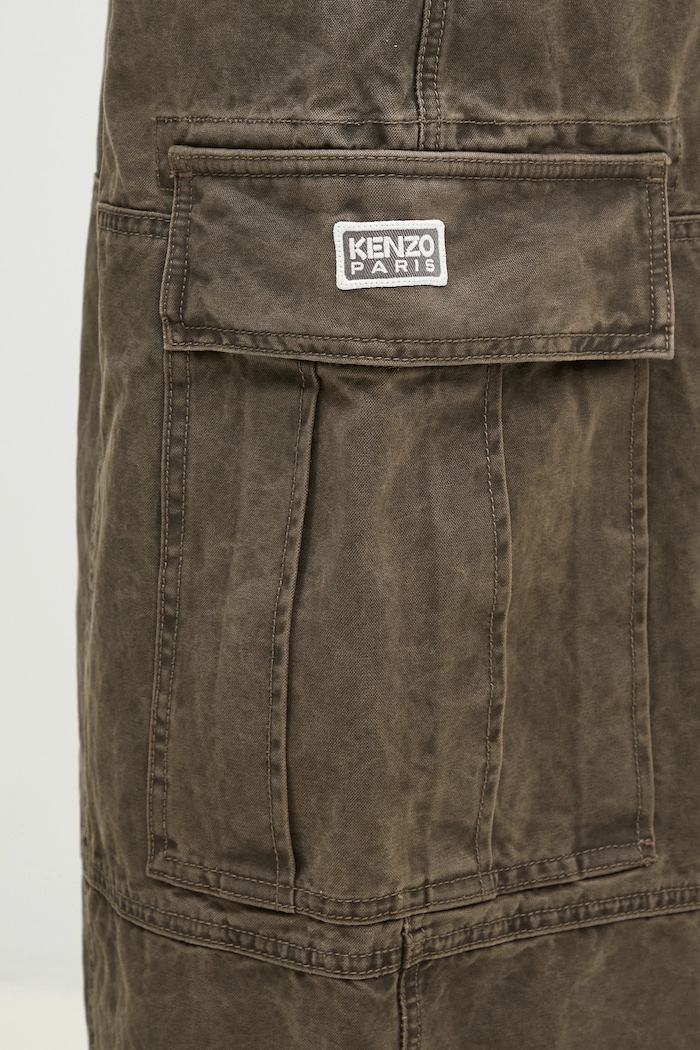 Bavlnené nohavice Kenzo Dyed Canvas Cargo Pants hnedá FE62PA0909GK.92